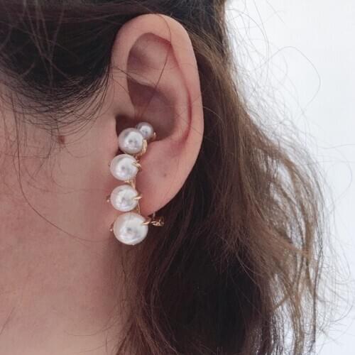 2020 Vintage Brincos Earrings For Women Personality Statement Pearl Ear Cuffs C Earring Pendientes Jewelry Brincos