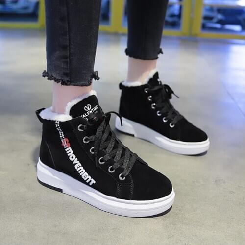 2020 Winter Women Sneakers Fashion Winter Women Casual Shoes 2020 Platform Comfortable Warm Black Winter Shoes For Women