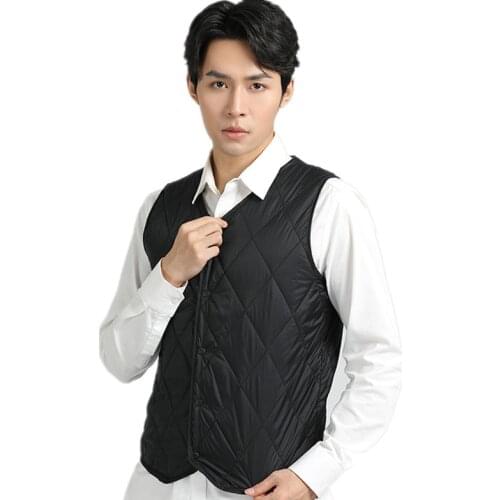 2021 New Sleeveless Mens Vest, Autumn and Winter Soft Thermal Vest，V-Neck Men Clothing COTTON Men‘s Vest