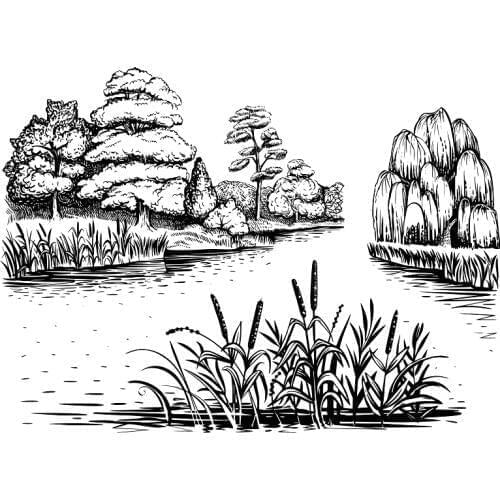 ZhuoAng Landscape Painting Clear Stamps For DIY Scrapbooking/Card Making/Album Decorative Silicon Stamp Crafts
