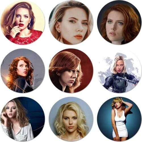 Black widow Scarlett johansson Icons Pins Badge Decoration Brooches Metal Badges For Backpack Decoration 58mm