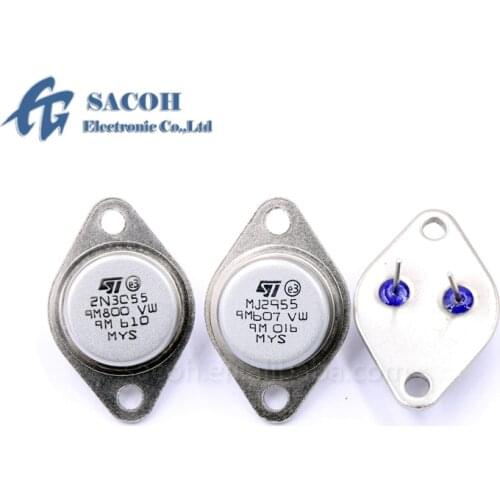 10Pairs 2N3055 + MJ2955 or 2N3055A + MJ2955A TO-3 15A 100V 115W NPN + PNP Silicon Power transistor