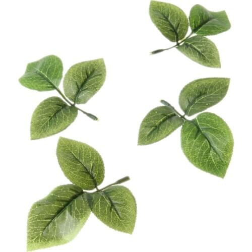 10pcs Artificial Silk Green Leaf Rose Leaves For Bouquet Garland DIY Christmas Wedding Cake Gift Box Party Home Decoration