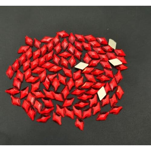 1440pcs/bag Nail Art Rhinestones Crystals Glass AB Red Champagne Flat Back 3x5 Rhombus Stones For 3D Nails Decoration Design