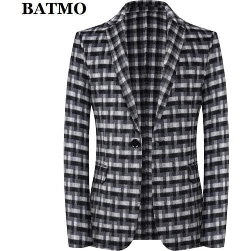 2020 new arrival autumn high quality 100% wool plaid casual blazer men,mens wool jackets,2005-12
