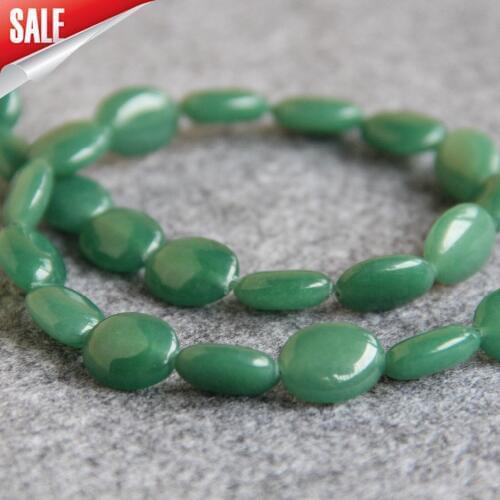 2021 New For Necklace&Bracelet 13*18mm Green Aventurine Beads Oval Stone Loose DIY Beads Accessory Parts 15inch Jewelry Making