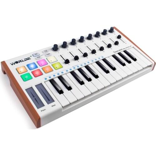25 Keys Mini MIDI Keyboard Controller Synthesizer Machine 8 Drum Pads Software