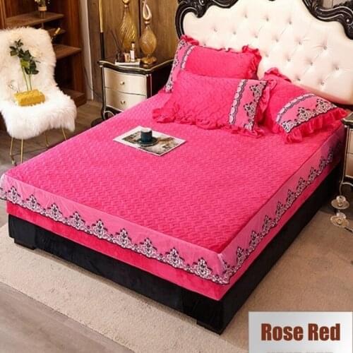 3pcs new velvet bedspreads bed cover non-slip quilted mattress cover thick crystal fleece bed cover mattress protective cover