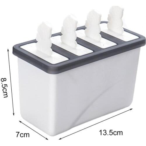 4 Cavity Ice Pop Mold Non-stick Safe Plastic Retro Ice Cream Mould for Home Kitchen Tools Gadgets Ice Cream Tools