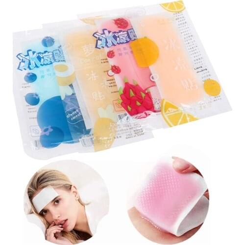 5bags Fever Down Kids Cooling Patches Lower Temperature Ice Gel Cold Paste Polymer Hydrogel Headache Pad outdoor