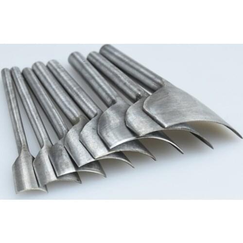 9pcs DIY 1/4 Handwork Leather Tool Belt Round Fillet Shaped Punch Tail Cut Round Belt Punch 10-50mm