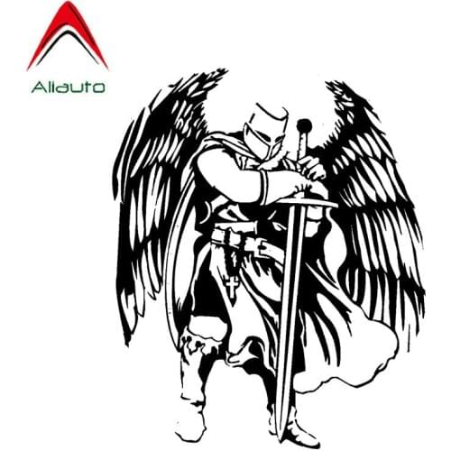 Aliauto Creative Car Sticker Handsome Warrior Knight Angel Decal Covering The Body Silhouette Vinyl Black/Silver,12cm*15cm