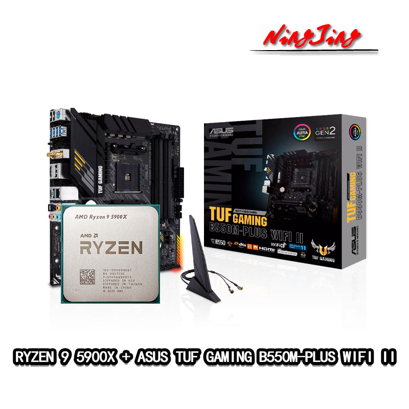 AMD Ryzen 9 5900X R9 5900X CPU + ASUS TUF GAMING B550M PLUS (WI-FI) Motherboard Suit Socket AM4 All new but without cooler