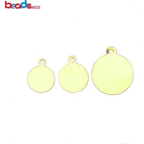 Beadsnice ID40177smt2 Gold Filled Round Discs Blanks Tags Metal Stamping Blank Wholesale Circle Pendants for Bracelet Making