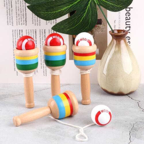 Bopoobo 1pc Montessori Toy Wooden Skill Sword Cup Develop Intelligence Smooth Toys Educational Toys Traditional Games Toys