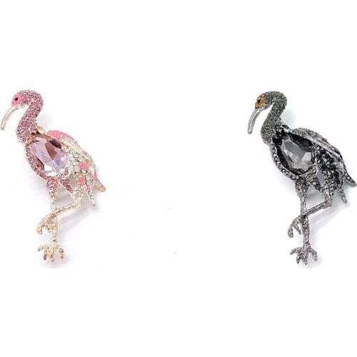 PD BROOCH Chinese Crane Full ziron Glass Animal Clothing Accessories Brooch Fashion Brooch Jewelry Luxury