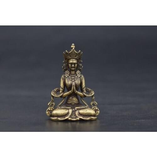 Buddhism pure brass vajra Buddha small statue