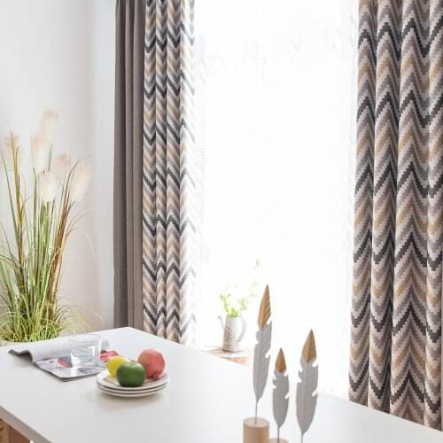 {byetee} Modern Striped Curtains for Living Room Kitchen Grommet Top Bedroom Curtains Luxury Grey Window Drapes