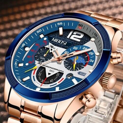 Watch for Men Luxury Casual Fashion Military Watch Male Date Quartz Clock Chronograph Sports Moon Phase Watch relogio masculino