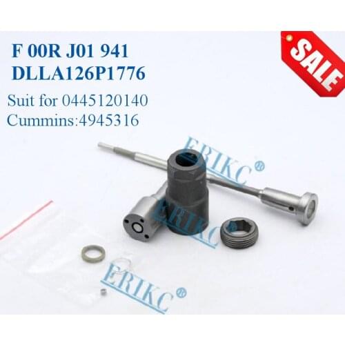ERIKC Injector Nozzle DLLA126P1776 Valve F00RJ01941 Nut F00RJ02219 Overhaul Repair Kits CR for Injector 0986435544 0445120140
