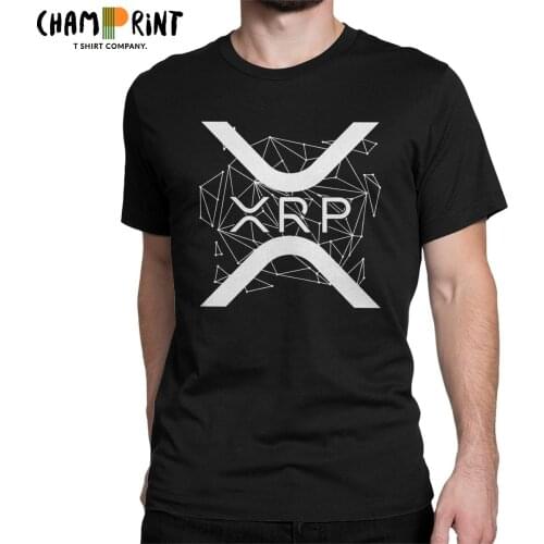 Mens T-Shirt Ripple XRP Cryptocurrency Vintage Pure Cotton Tees Short Sleeve Crypto T Shirt Round Collar Clothing Gift Idea
