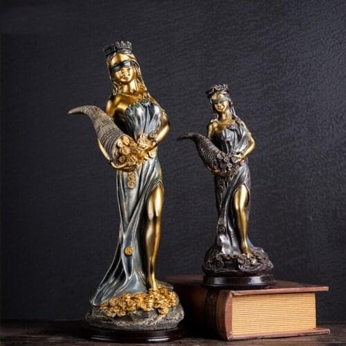 2020 European Style Goddess of Wealth Art Sculpture Character Retro Style Study Bookcase Crafts Home Accessories Ornaments