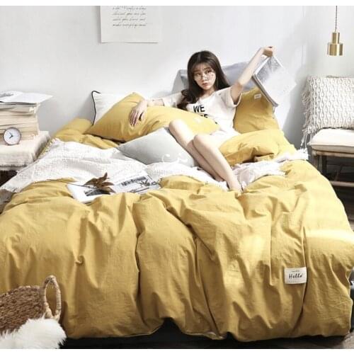 1.2/1.5/1.8/2.0m Home Quilt Cover 4pc Cotton Bed Sheet Winter Warm Autumn School Bedclothes Bedding With Pillow Case Set Y135