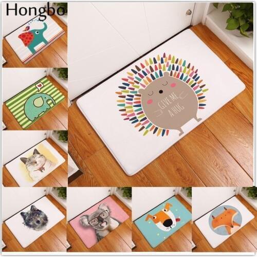 Hongbo Entrance Door Mat Cartoon Elephant Dog Fox Cat Kitchen Rugs Bedroom Carpets Decorative Stair Mats Home Decor Crafts