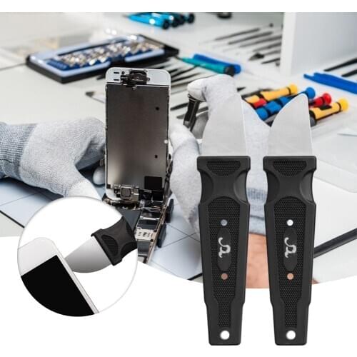 Metal Pry Blade Opener with Rubber Handle LCD Screen Teardown Cutter Disassemble Repair Tool for Mobile Phone Tablet PC