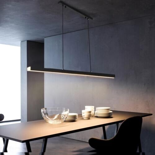 Minimalist restaurant chandelier Nordic modern minimalist dining table bar table lamp designer studio led strip light