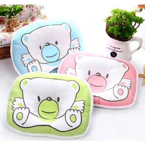Infant Bear Pattern Pillow Newborn Baby Support Cushion Pad Prevent Flat Head Shaping Pillow Correct sleeping posture