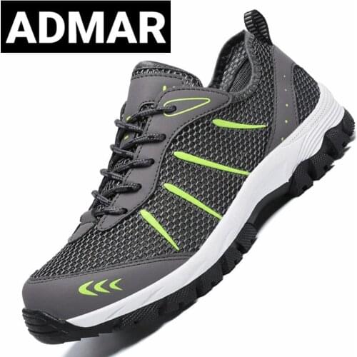 ADMAR Mesh Men Casual Shoes Outdoor Water Sneakers Men Trainers Non-slip Climbing Hiking Shoes Breathable Mens Treking Shoes