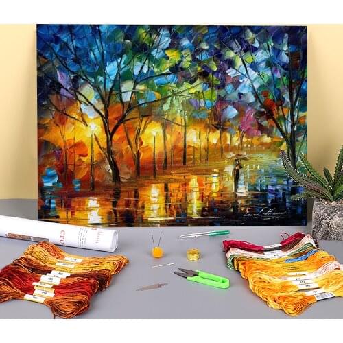 Gift Night Printed 11CT Cross-Stitch Set DIY Embroidery DMC Threads Painting Hobby Handicraft Handmade Jewelry Stamped Adults