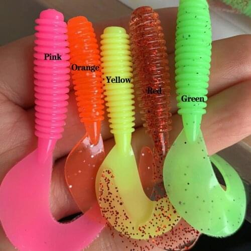 10pcs/Lot Long Tail Grub Fishing Lure Set 5cm 6cm 7cm Soft Plastic Worms Fishing Bait Silicone Spinnerbait Wobbler Lure Pesca