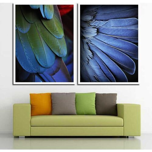 Blue Feather Nordic Print Wall Art Canvas Painting Poster Art Decoration Picture for Living Room Decor B5247