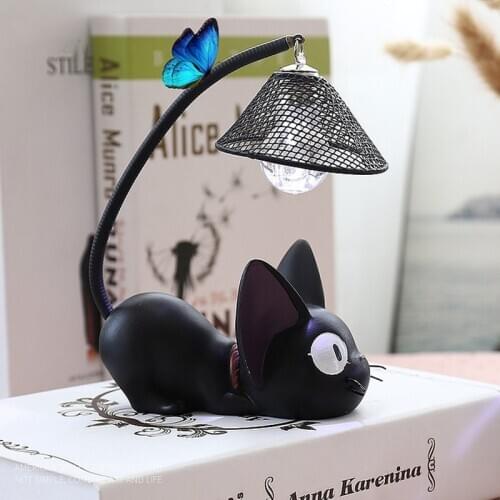 Kikis Cat Night Light for Kid Ghibli Kikis Delivery Service Black Cat Toy Lamp for Birthday Gift Bedroom Decoration LB