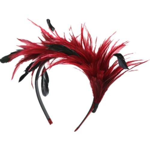 2021 New winter feather full head girls party hair accessories cute cool hairbands headbands