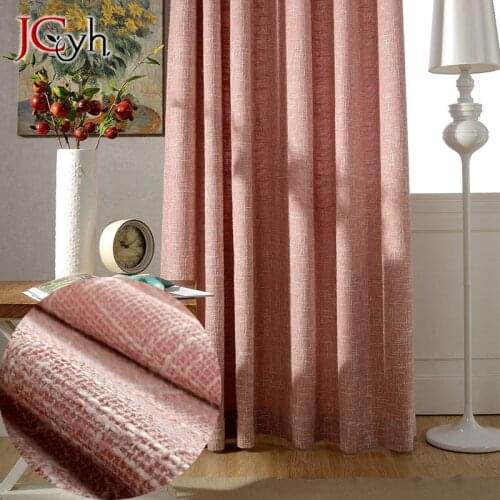 Solid Pink Thick Linen Curtains For Living Room Elegant Modern Curtains For Window Of Bedroom Drapes Treatment 70% Shading