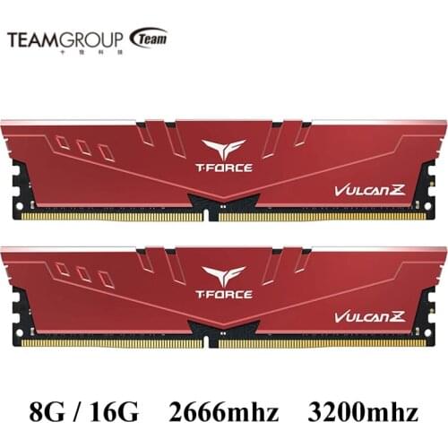 TEAMGROUP DDR4 Ram T-Force Vulcan Z 8GB 16GB 2666MHz 3200MHZ Desktop Memory Module Red