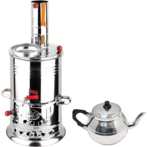 Teapot gift Stainless Steel chrome samovar wood stove camping samovar teaware tea sets Teapot Picnic samovar stove tea For tea