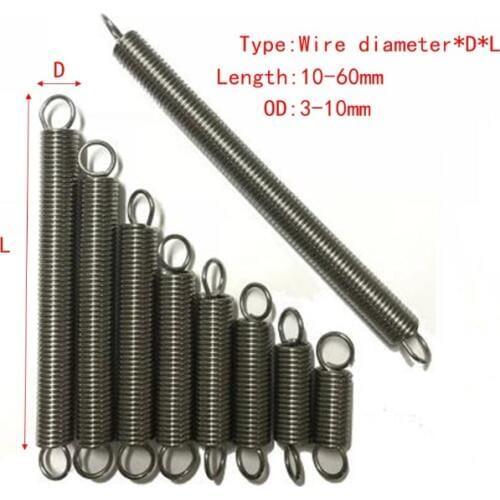 Custom high stretch stainless steel extension springs