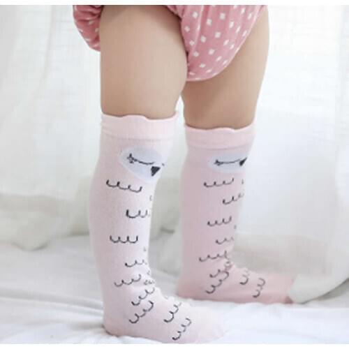 Anti-slip Knee High Sock Baby Fox Cat Cotton Cute Cartoon Infant Toddler socks Newborn Kids Girl Boy socks Animal Pattern
