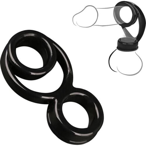 Erotic Adult Toys Silicone Penis Ring Triple-ring Cock Rings Delayed Ejaculation No Vibrator Sex Toys For Men Sex Products Shop