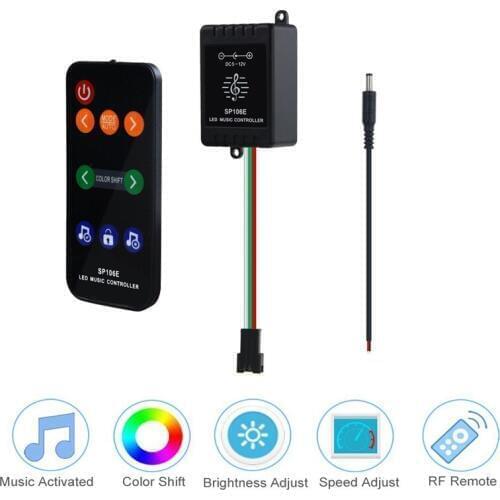 SP106E 9keys LED Music Controller DC5V-12V WS2811 /WS2812B /6812 /1903/6803 Magic LED tape digital colorful music controller