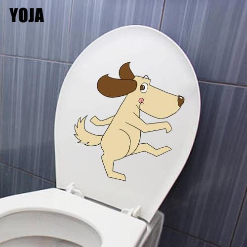 YOJA 17.9*21CM An Animal Dog That Walks Ppright Home Decor Wall Decal Toilet Sticker T3-0734