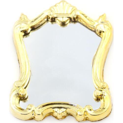 1pc 1:12 Plastic Mirror 1/12 Miniature Dollhouse Furniture European Frame MirrorDoll House Miniatures 1:12 Accessories