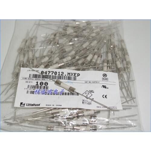 10~100pcs 0477012.MXEP T12A500V 5X20 New original Li te ceramic slow melting fuse tube with lead