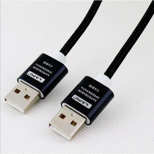 100pcs USB 2.0 to USB Extension Cable Nylon weaving Male to Male for Radiator Hard Disk Computer Camera Cable Extender