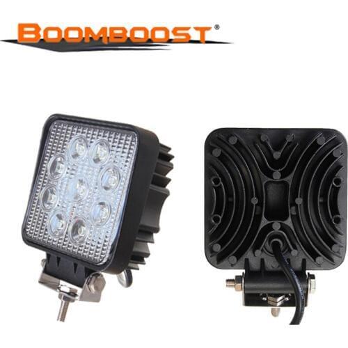 2PCS 27W Square LED Work Light Motorcycle Driving Offroad Lighting/Truck/Exterior 9x3W Spotlight 12V-24V Metal Waterproof