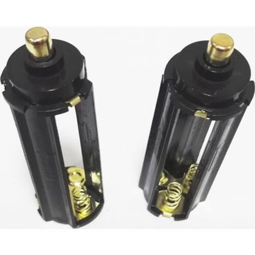 2pcs Battery Holder Black Cylindrical AAA Plastic Battery Holder Adapter Case Box Flashlight Lamp Adapter Case Converter